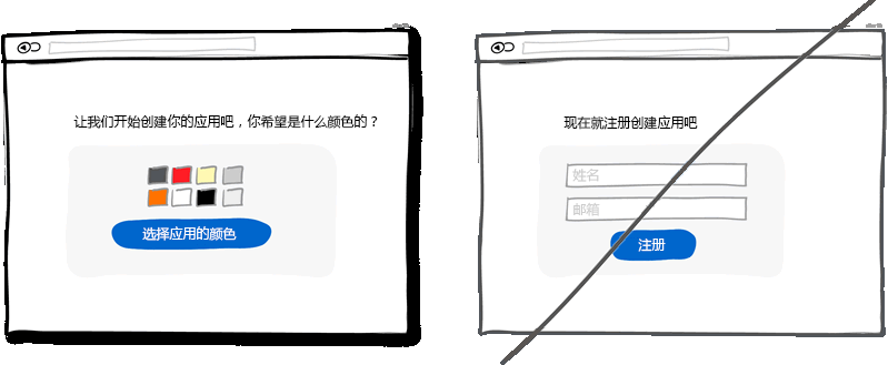 循序渐进的引导而不要直接让用户注册